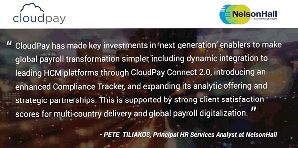 CloudPay Named a ‘Leader’ in NelsonHall Payroll Services Analysis