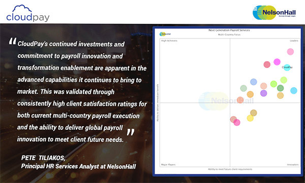 CloudPay Named a ‘Leader’ in NelsonHall NEAT Analysis of Multi-Country and Overall Payroll Providers